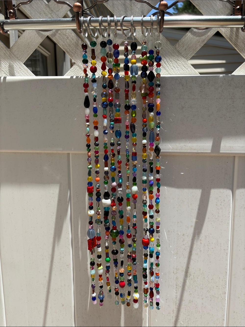 10 strands 20 inches long glass and crystal Multicolor Beaded Curtain Strands